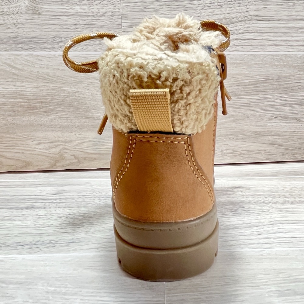 Winter Boots Waterproof Baby Size 2.5-3.5 H&M Brown Warm Soft Faux Fur Lace Zip - Picture 6 of 11